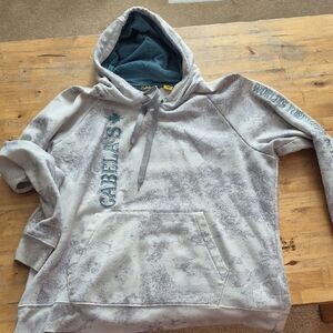 Cabela's Men's Gray and Teal Hoodie